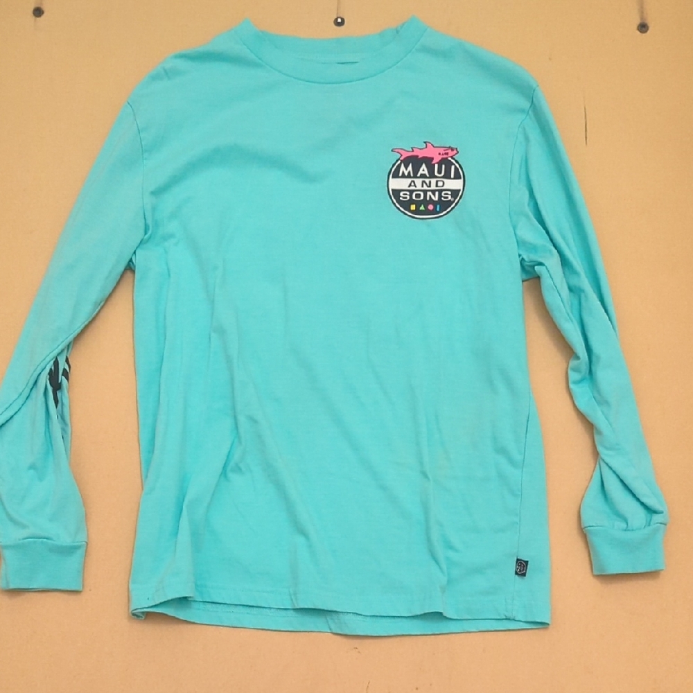 Maui and Sons Kids Teal Long Sleeve Tee